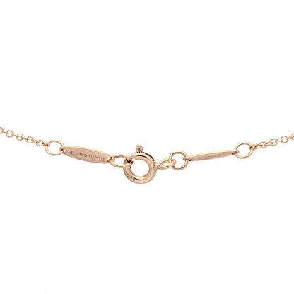 Tiffany 18K Rose Gold Diamond 11mm Elsa Peretti Open Heart Pendant Necklace 4 of 5