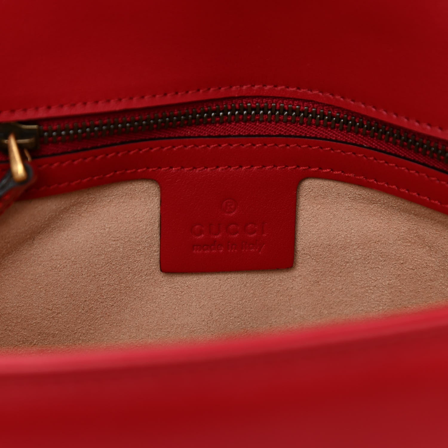 Gucci Calfskin Matelasse Small GG Marmont Shoulder Bag Hibiscus Red 6 of 9