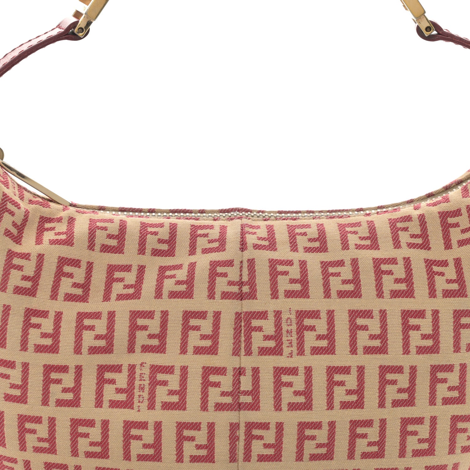 Fendi Zucchino Vitello Hobo Beige Rosso 8 of 11