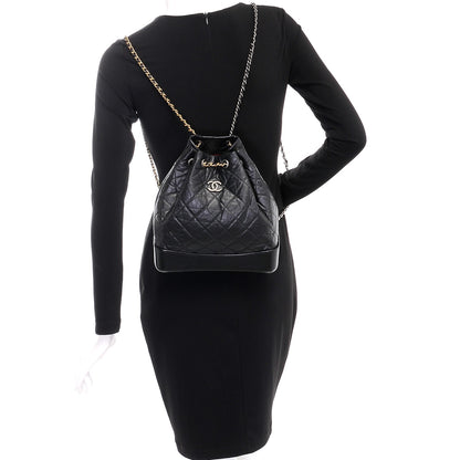 Chanel Aged Calfskin Quilted Gabrielle Backpack Black 2 of 8