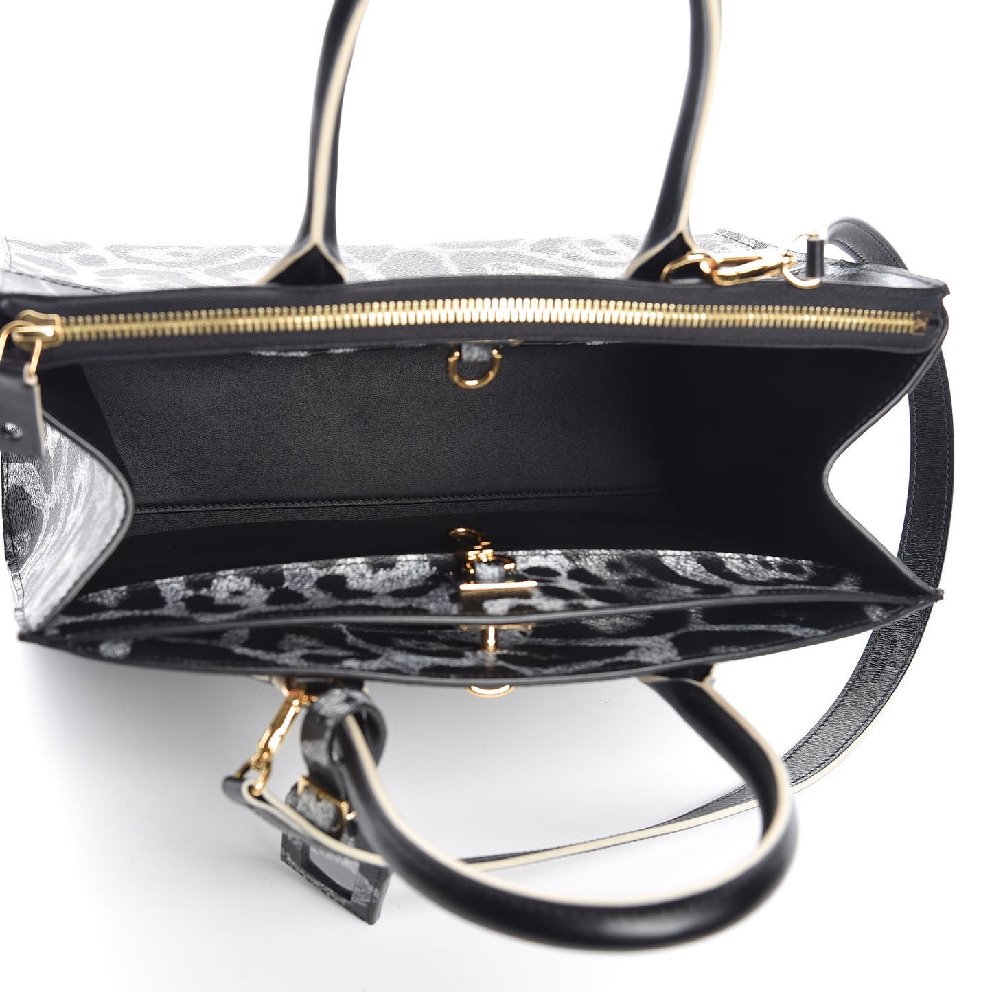Canvas Calfskin Wild Animal Print City Steamer MM Black