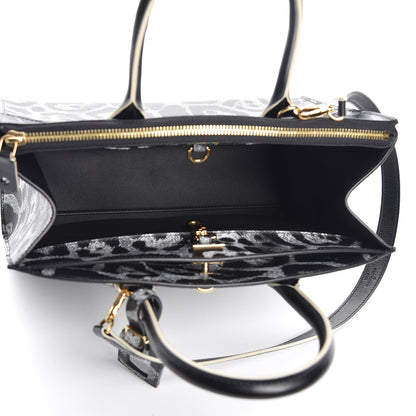 Louis Vuitton Canvas Calfskin Wild Animal Print City Steamer MM Black 6 of 9