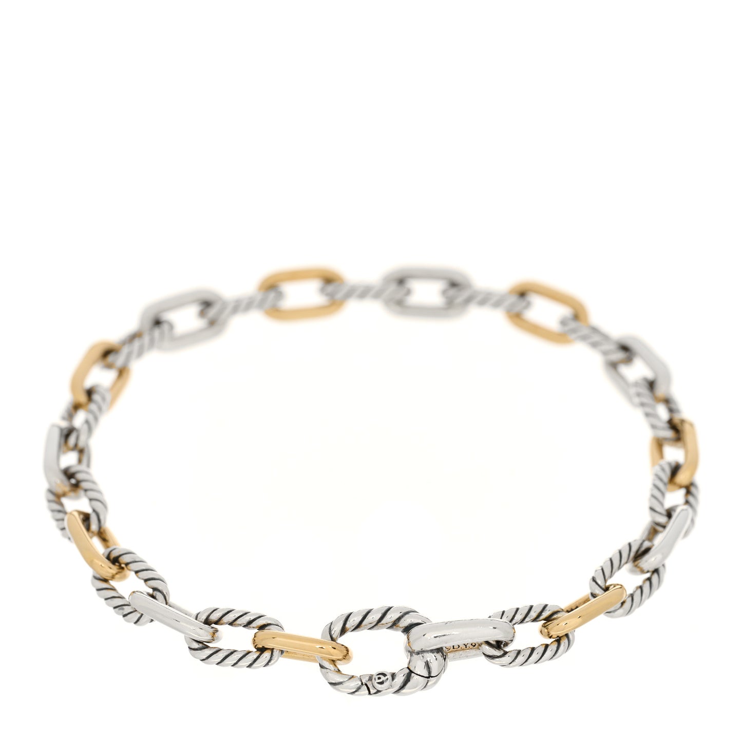 Sterling Silver 18K Yellow Gold 5.5mm DY Madison Link Chain Bracelet