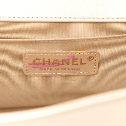 Chanel Metallic Calfskin Braided Medium Boy Flap Beige Multicolor 6 of 11