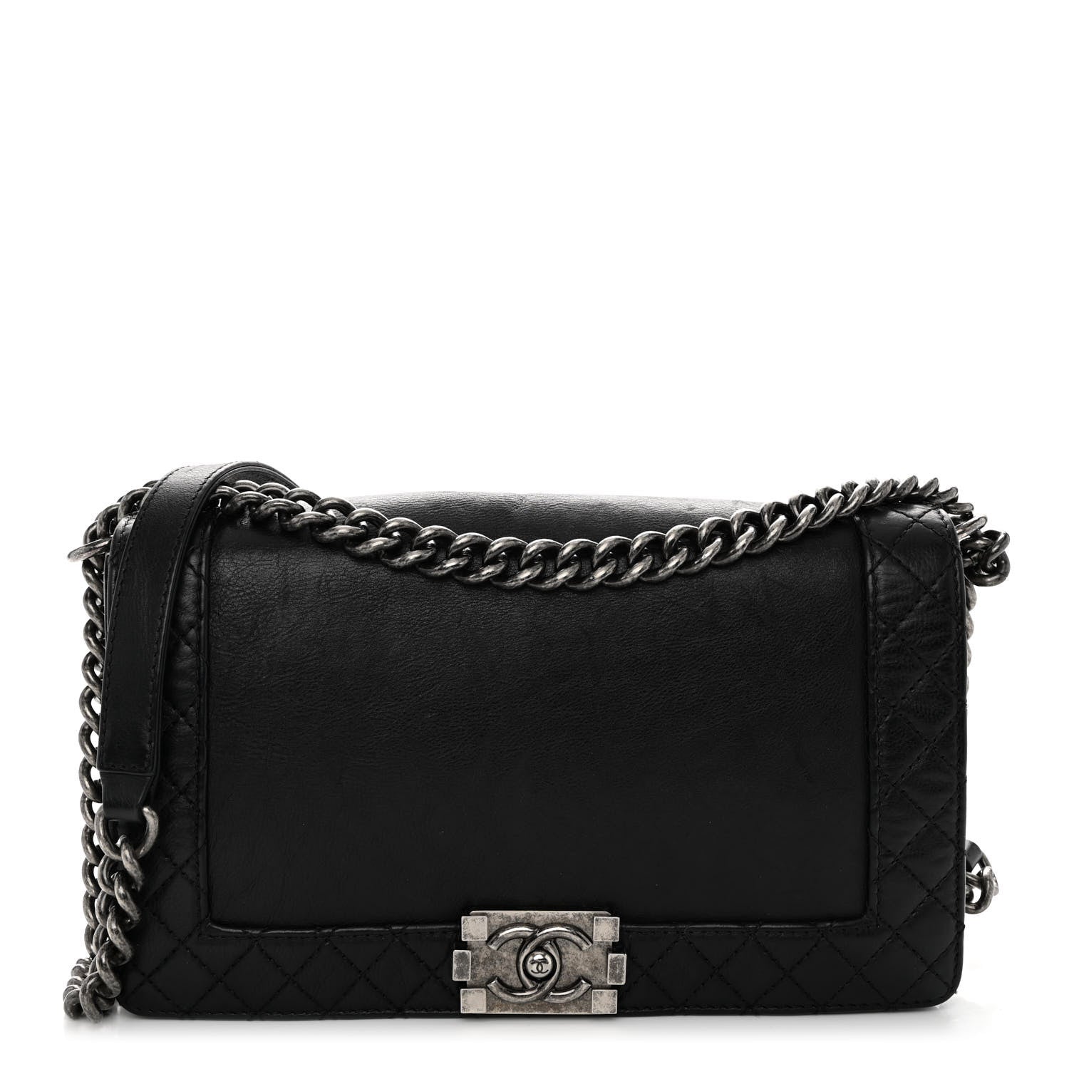 Chanel Calfskin New Medium Boy Reverso Flap Black 1 of 10