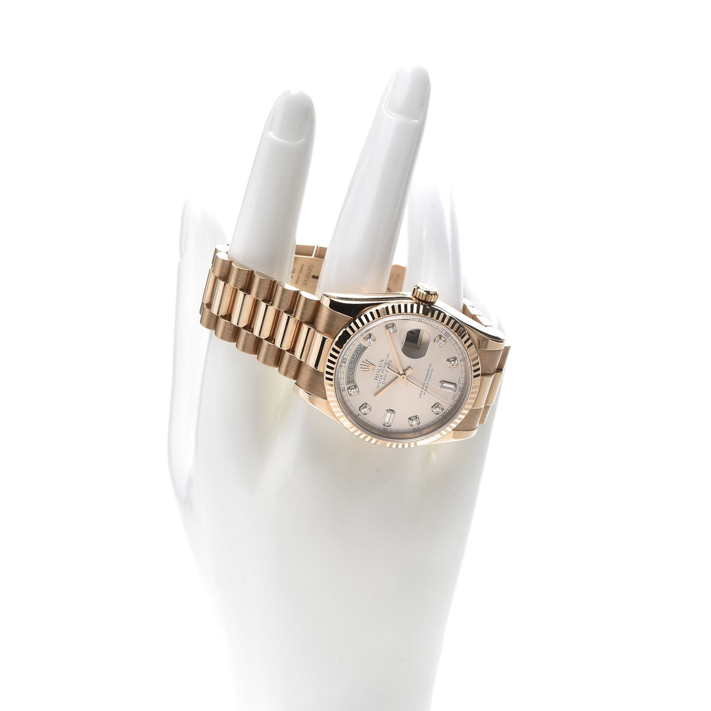 18K Everose Gold Diamond 36mm Oyster Perpetual Day-Date President Watch Rose 118235