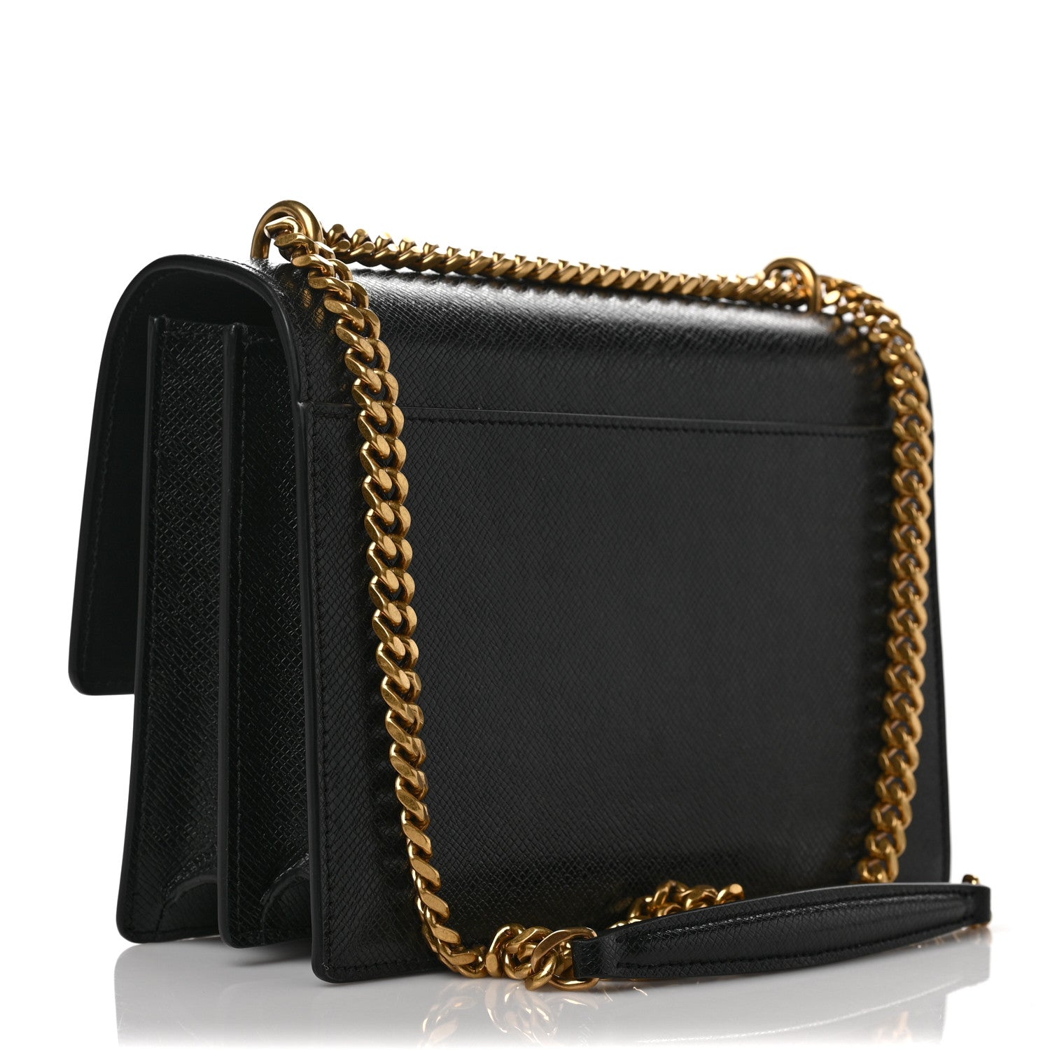 Saint Laurent Coated Bark Calfskin Medium Monogram Sunset Black 3 of 10