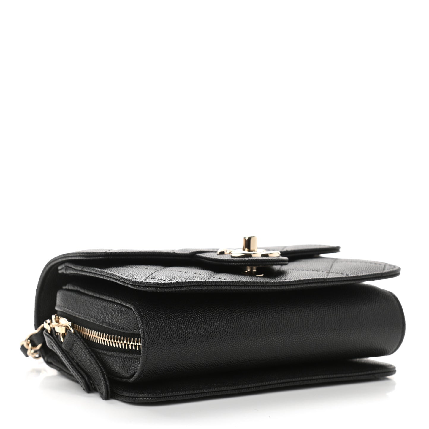 Caviar Quilted Like A Wallet Flap Black