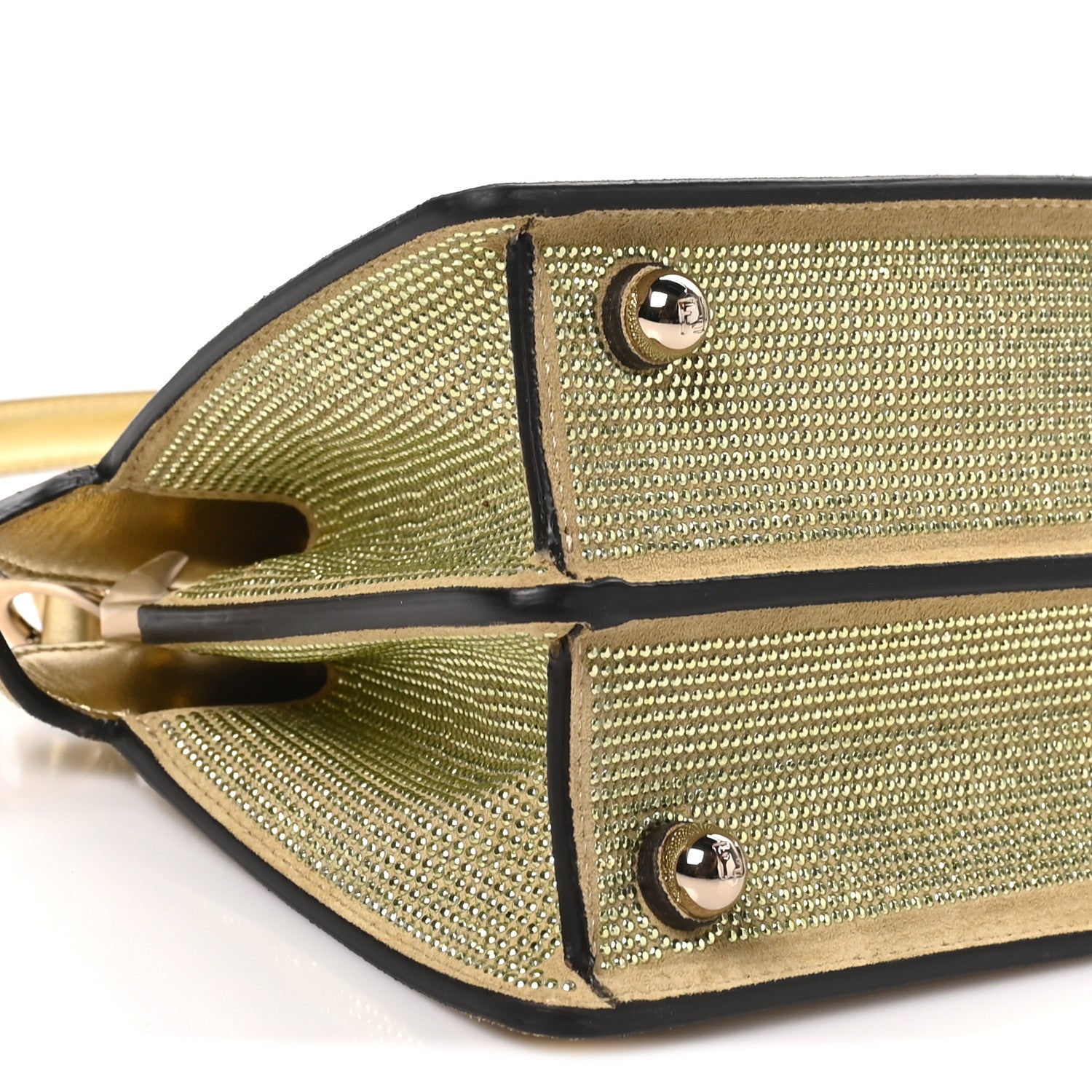 Fendi Crystal Vitello Laminato FF Petite Peekaboo I SEE U Satchel Crystal Platinum Light Gold 8 of 9