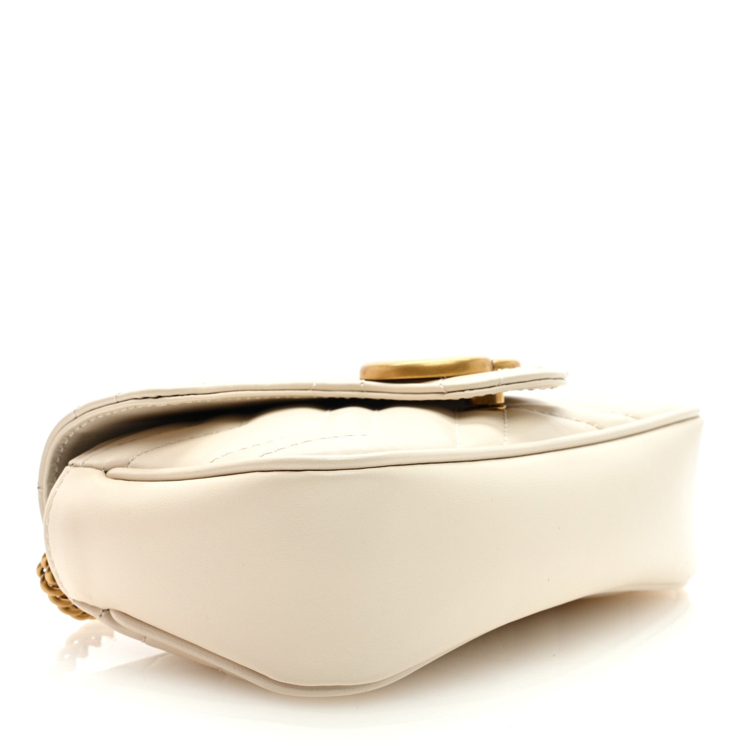 Gucci Calfskin Matelasse Super Mini GG Marmont Shoulder Bag White 4 of 8