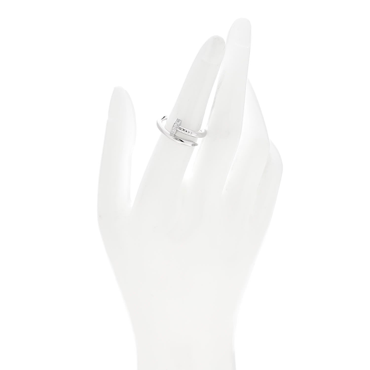 Cartier 18K White Gold Diamond Juste Un Clou Ring 53 6.25 2 of 5