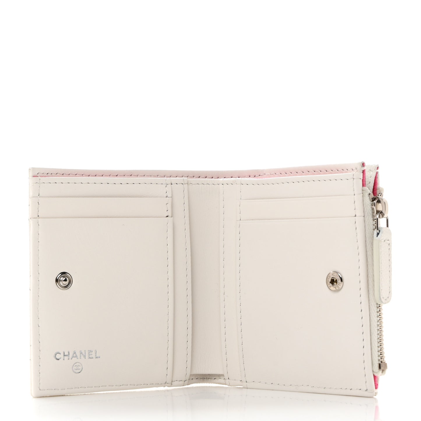 Caviar Quilted Small 19 Wallet White Pink