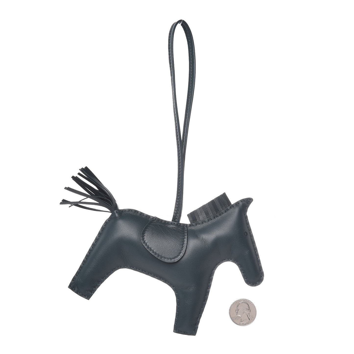 Milo Lambskin Grigri Rodeo Horse Bag Charm GM Vert Cypress