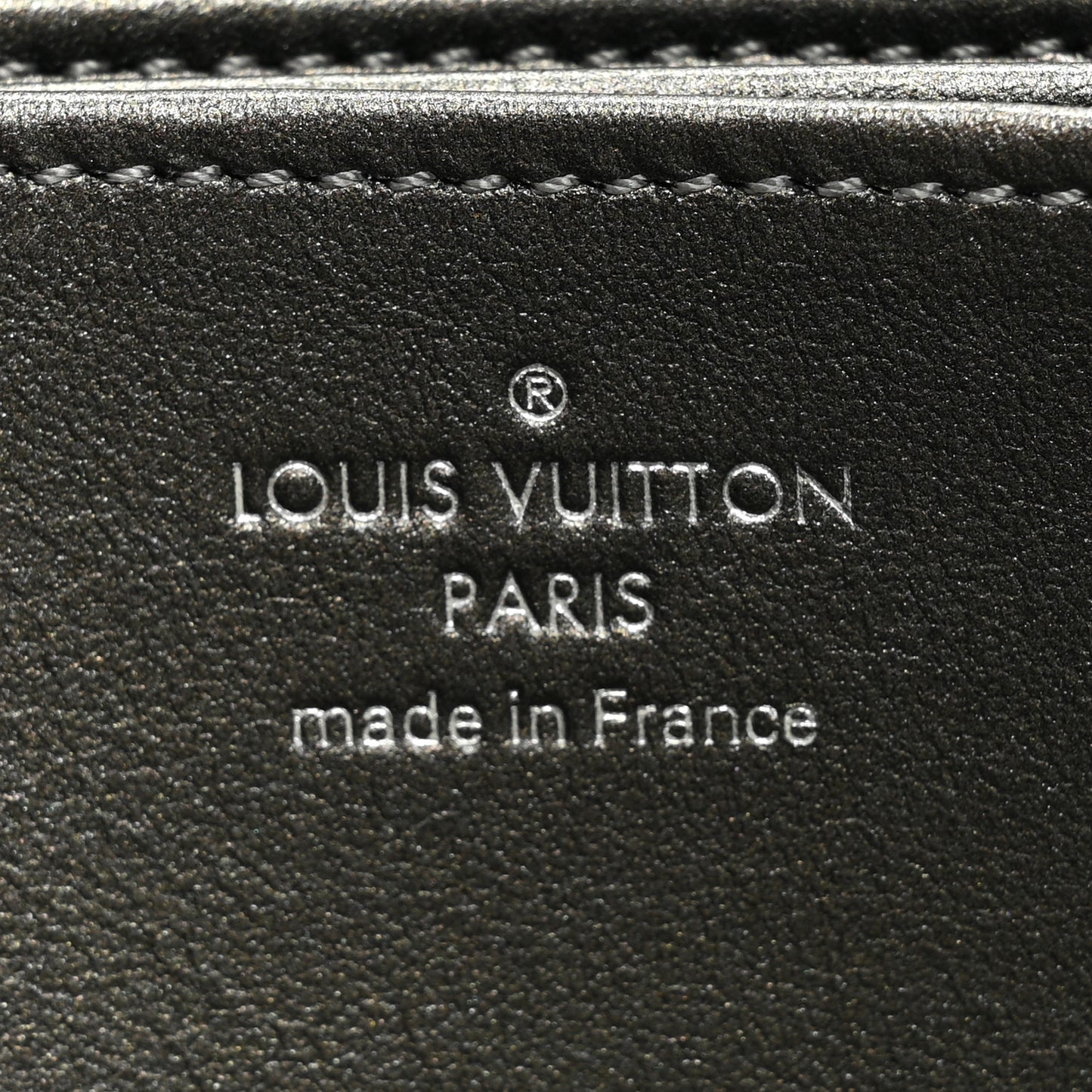 Lambskin Embossed Monogram Coussin Zippy Wallet Anthracite