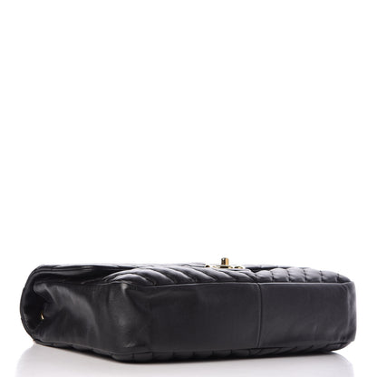 Chanel Calfskin Surpique Chevron Large Flap Black 4 of 10