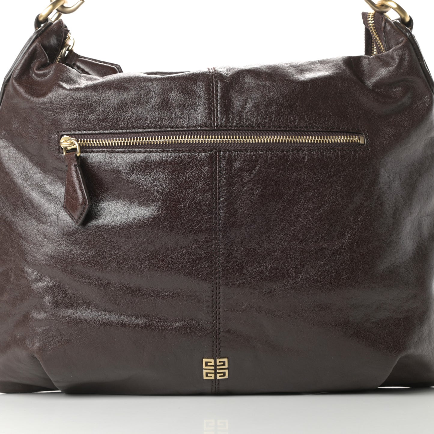 Calfskin Zip Top Hobo Brown