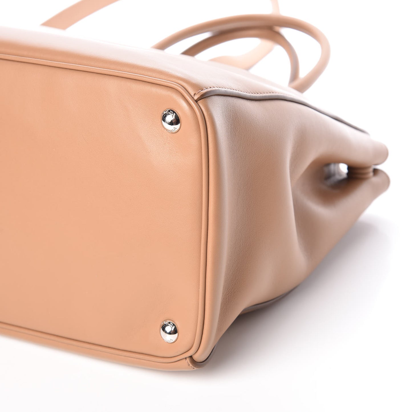City Calfskin Bi-Color Large Galleria Double Zip Tote Caramel Orange