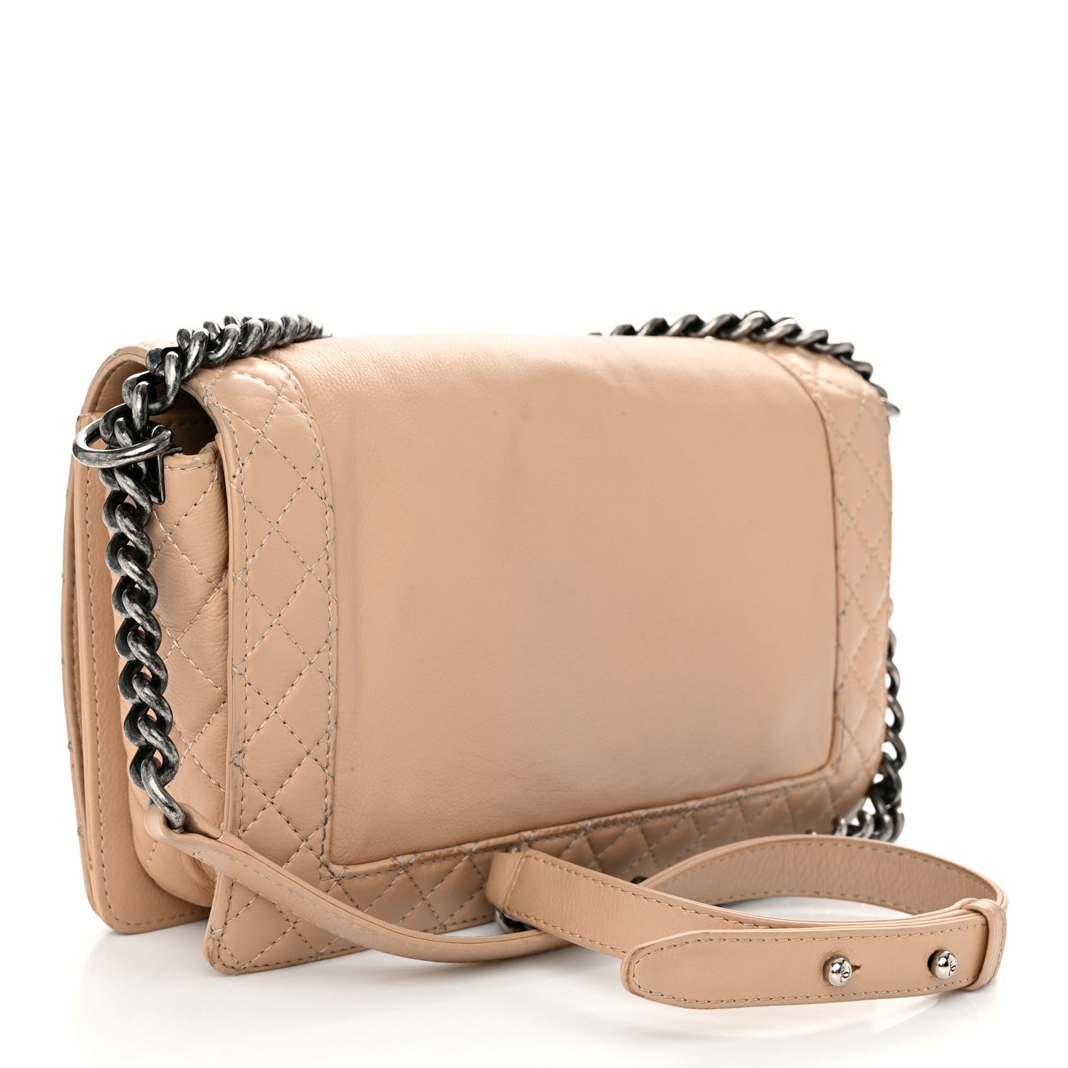 Chanel Calfskin Medium Boy Reverso Flap Beige 3 of 11