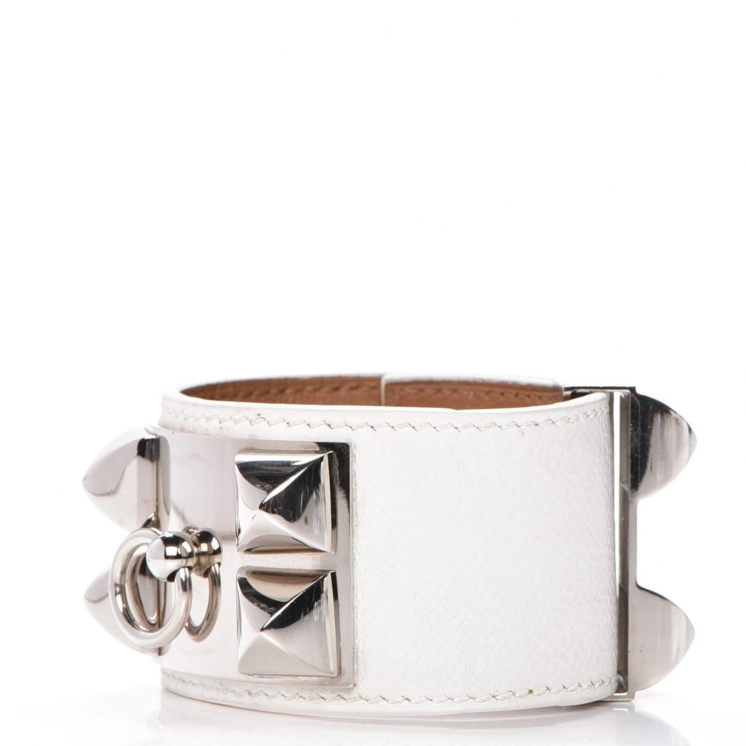 Hermes Epsom Collier de Chien CDC Bracelet S White 1 of 8