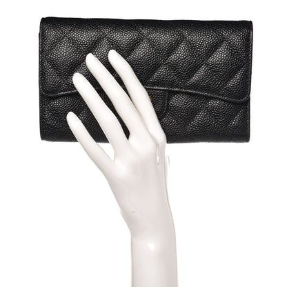 Chanel Caviar Quilted Large Flap Wallet Black 2 of 9