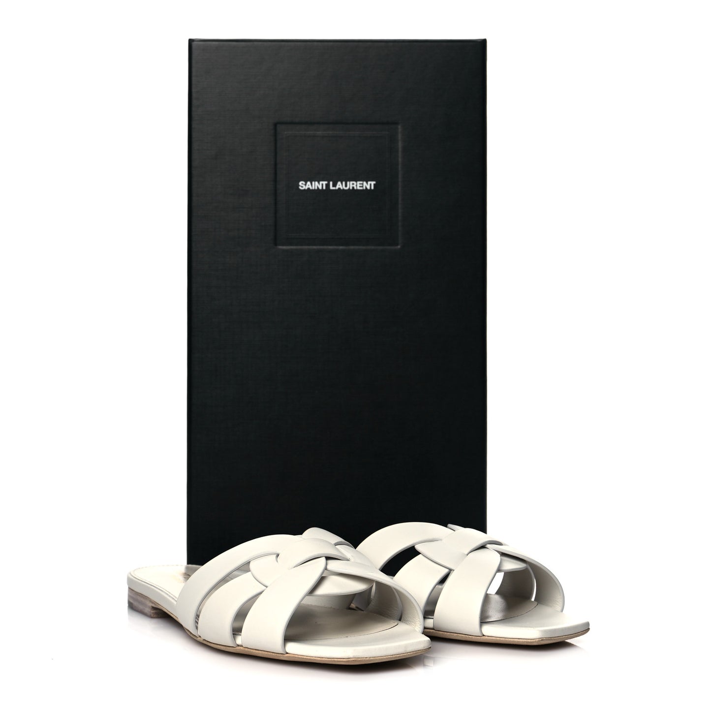 Calfskin Tribute 05 Slide Sandals 36.5 White