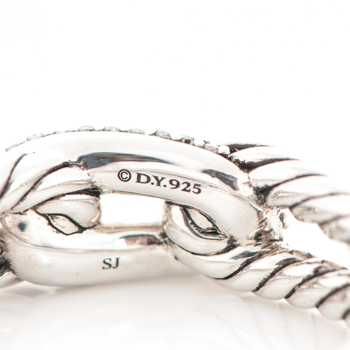 Sterling Silver Diamond Petite Loop Labyrinth Ring 54 7