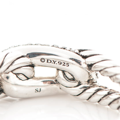 David Yurman Sterling Silver Diamond Petite Loop Labyrinth Ring 54 7 5 of 5