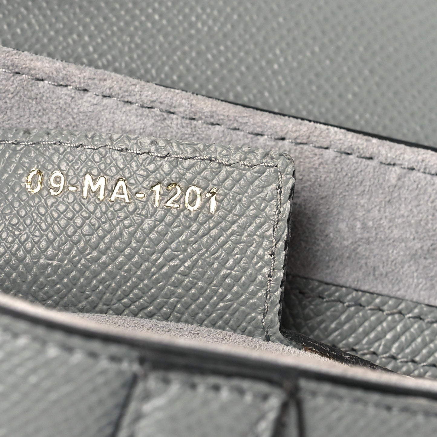 Grained Calfskin Saddle Bag Grey Stone