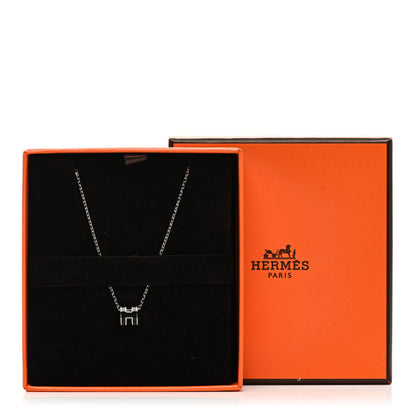 Hermes Lacquered Palladium Mini Pop H Pendant Necklace Black 7 of 7