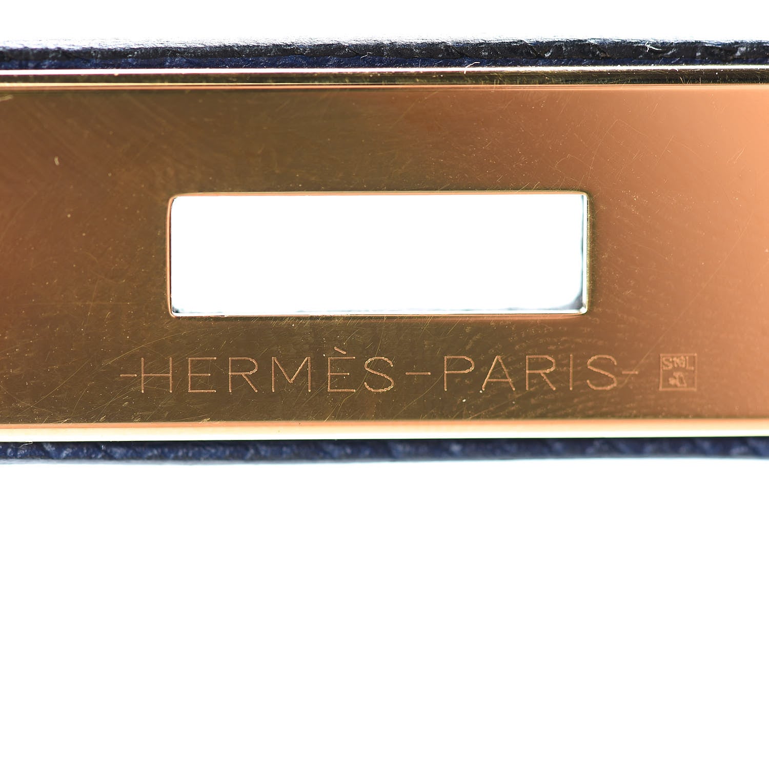 Hermes Epsom Horseshoe Birkin 35 Bleu Saphir Etain 26 of 35