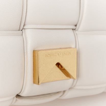 Bottega Veneta Lambskin Maxi Intreccio Padded Chain Cassette Crossbody Bag White 9 of 14