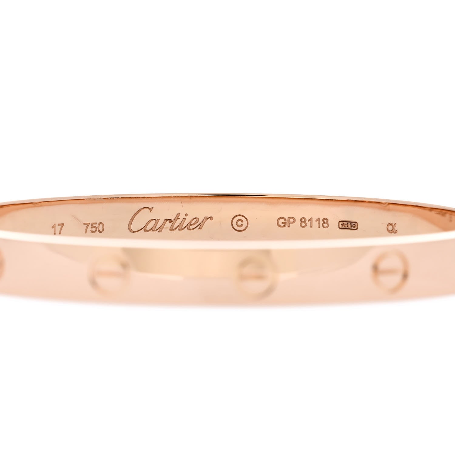 Cartier 18K Pink Gold LOVE Bracelet 17 5 of 6