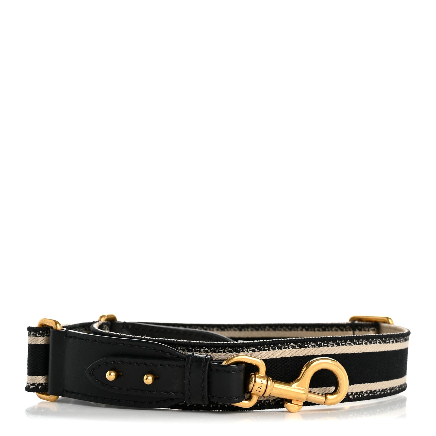 Canvas Embroidered Adjustable Shoulder Strap Black