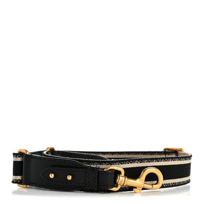 Christian Dior Canvas Embroidered Adjustable Shoulder Strap Black 1 of 4