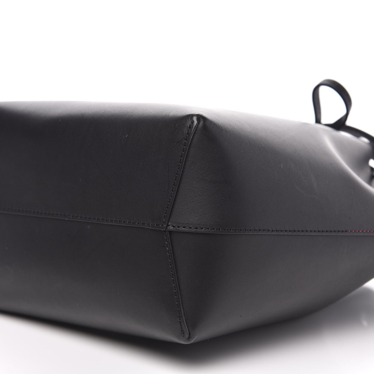 Vegetable Tanned Calfskin Mini Bucket Bag Black Flamma