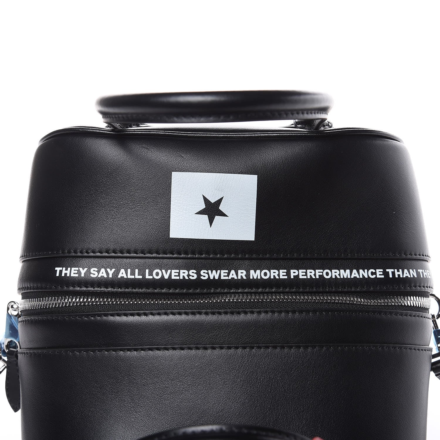 Burberry Smooth Calfskin Montage Print Small Cube Bowling Bag Black 7 of 12