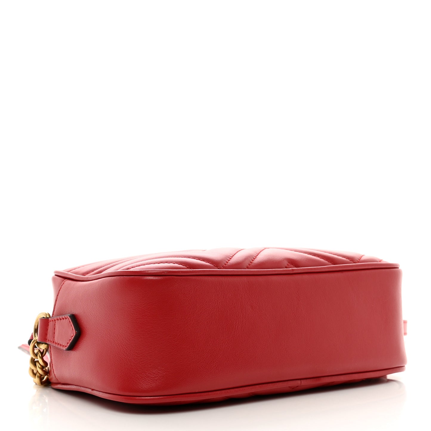 Calfskin Matelasse Small GG Marmont Chain Shoulder Bag Hibiscus Red