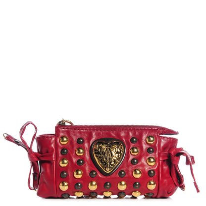 Gucci Leather Studded Babouska Clutch Red 1 of 8