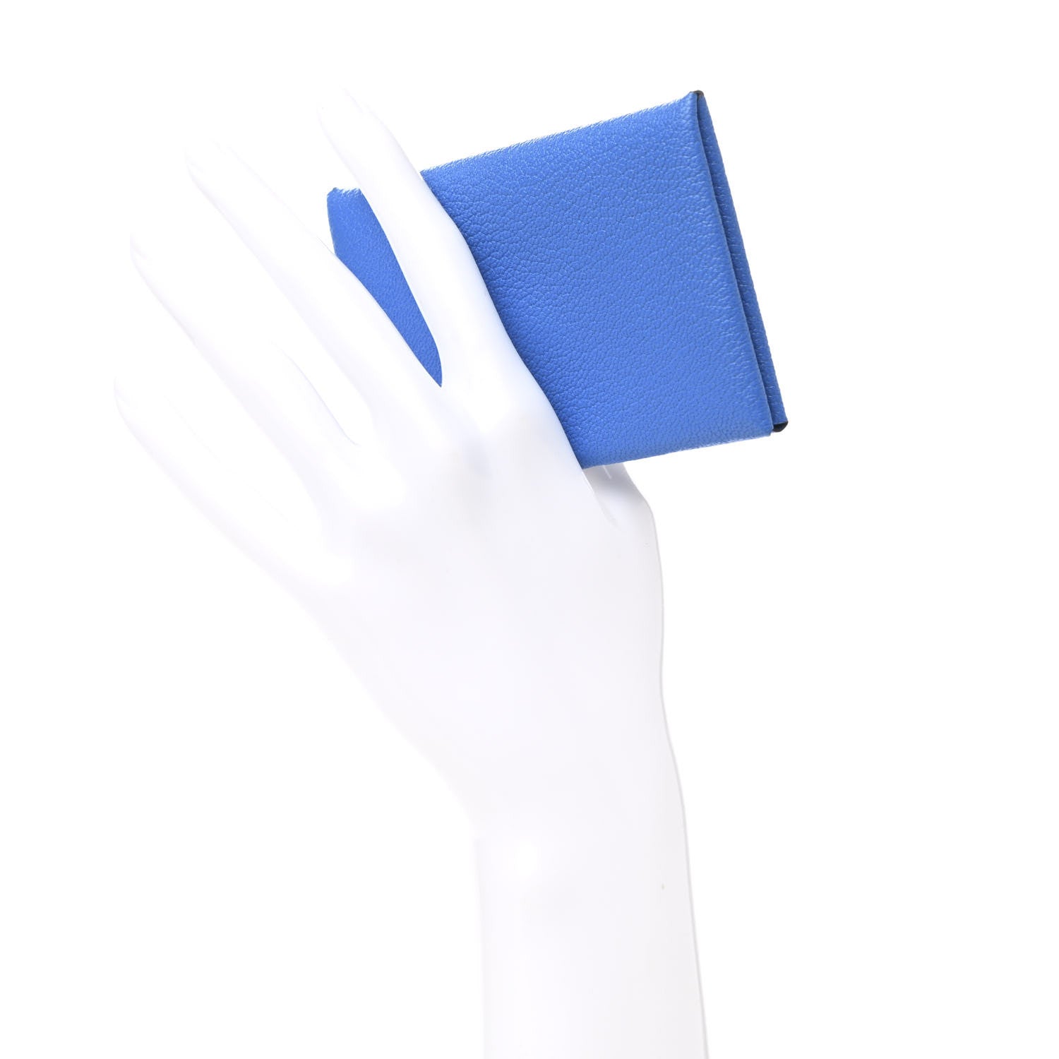 Hermes Chevre Chandra Calvi Card Case Bleu Zanzibar 2 of 7