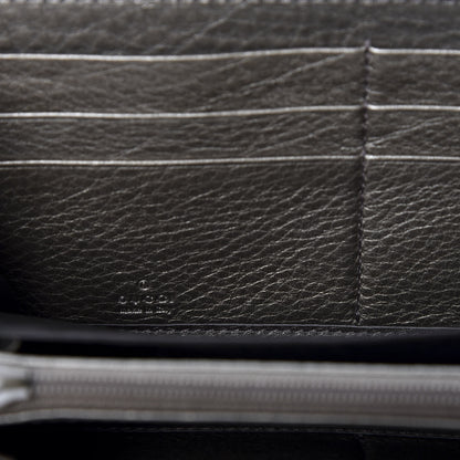 Gucci Metallic Pebbled Calfskin Soho Zip Around Wallet Sasso 7 of 8