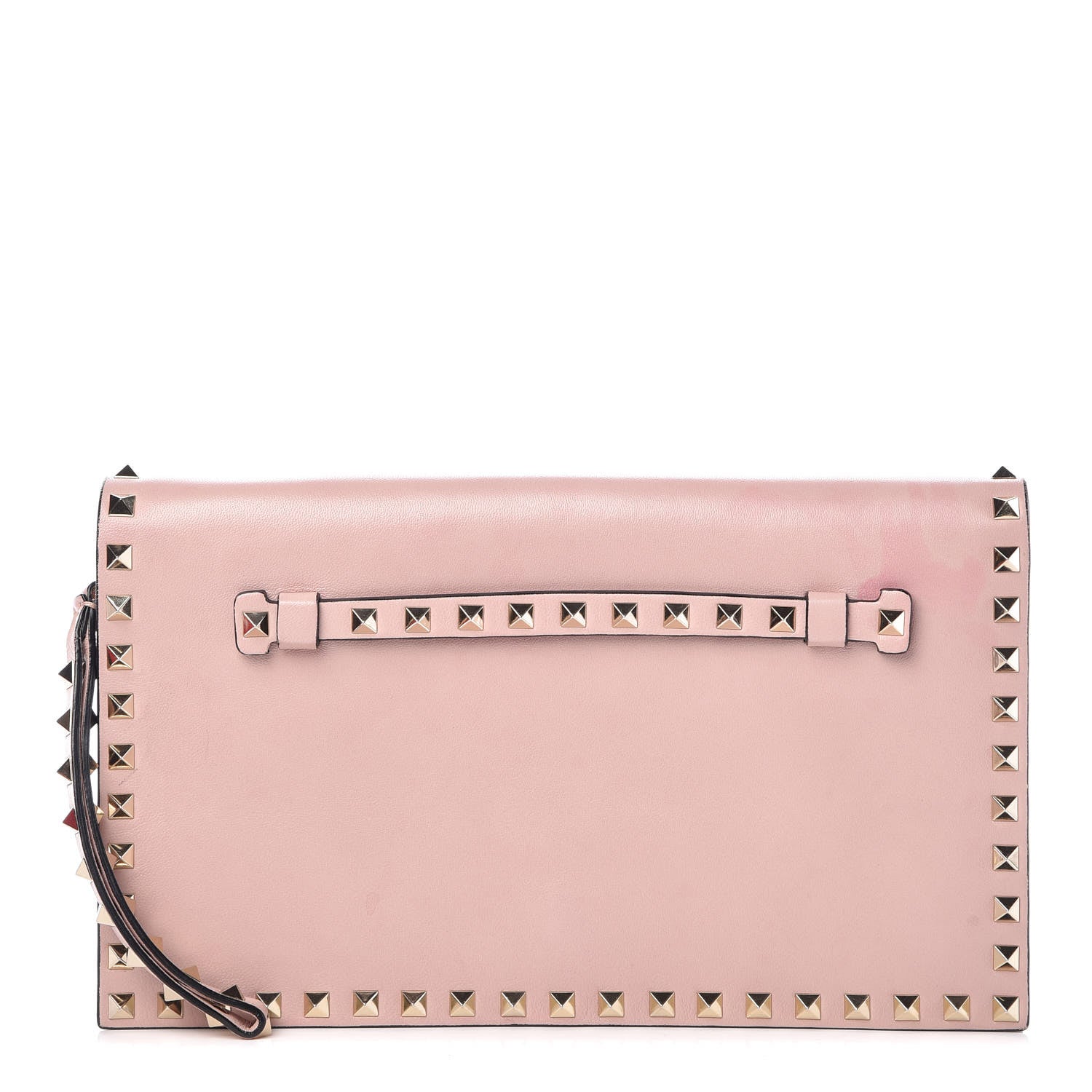 Valentino Garavani Nappa Rockstud Wristlet Clutch Water Rose 1 of 12