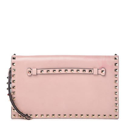 Valentino Garavani Nappa Rockstud Wristlet Clutch Water Rose 1 of 12