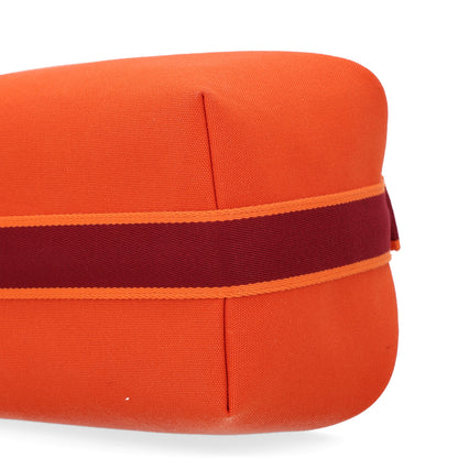 Hermes Canvas Large Bride-A-Brac Pouch Orange Feu Burgundy 9 of 9