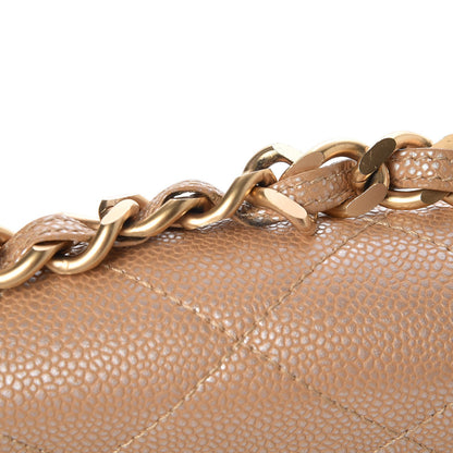 Chanel Metallic Caviar Quilted Medium Single Flap Beige 10 of 10