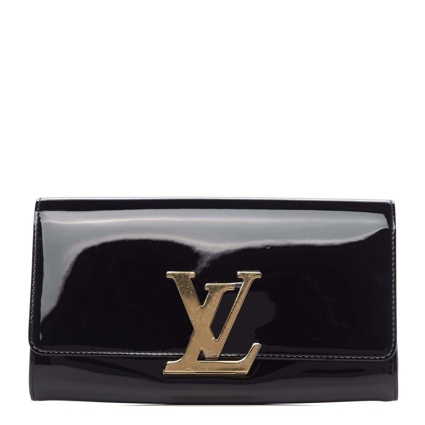 Patent Louise Clutch Black