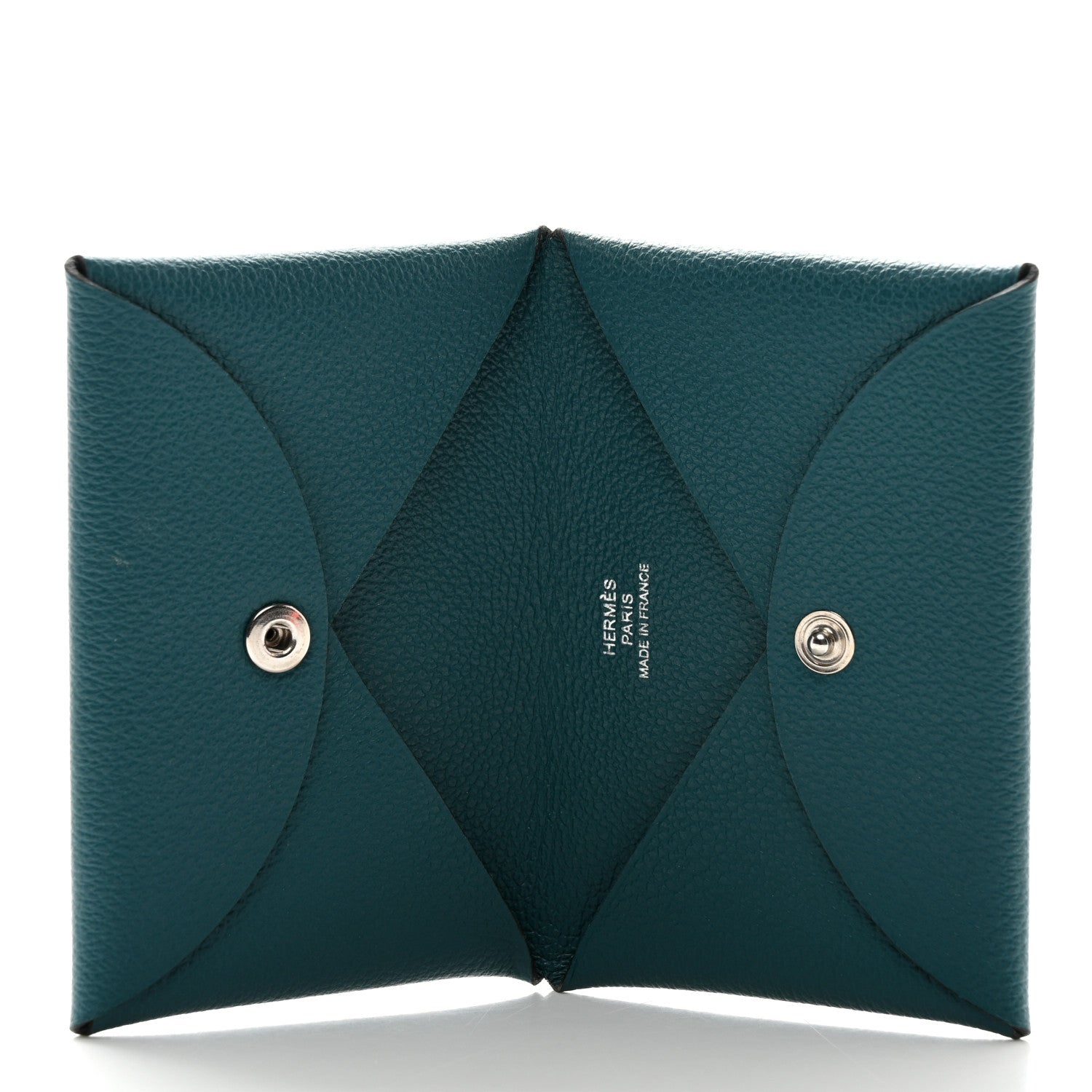 Hermes Evercolor Calvi Card Case Vert Bosphore 5 of 7