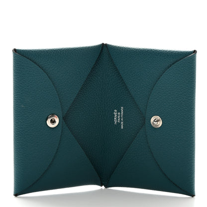 Hermes Evercolor Calvi Card Case Vert Bosphore 5 of 7