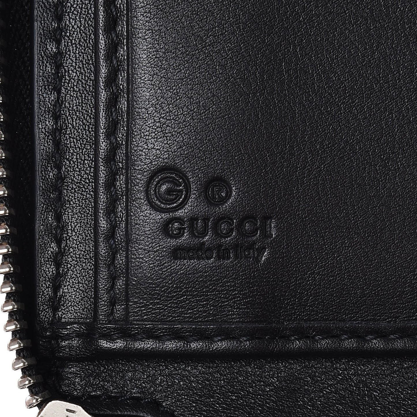 Microguccissima Large Zip Around Organizer Wallet Black