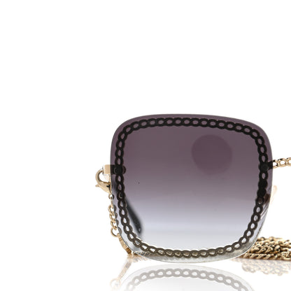 Chanel Metal Removable Chain Square Sunglasses 4244 Black 4 of 7