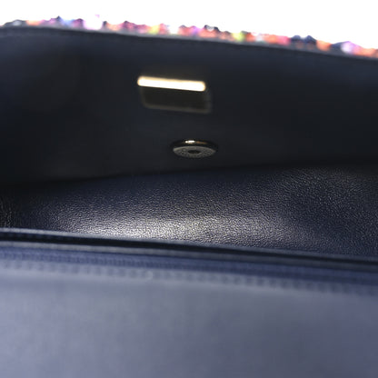 Chanel Tweed Quilted Mini Rectangular Flap Navy Blue Multicolor 5 of 11